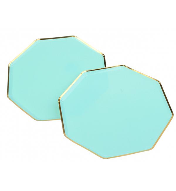 Одноразові тарілки Octagon 23 см 10 шт. Бірюзовий (514146) - фото 2