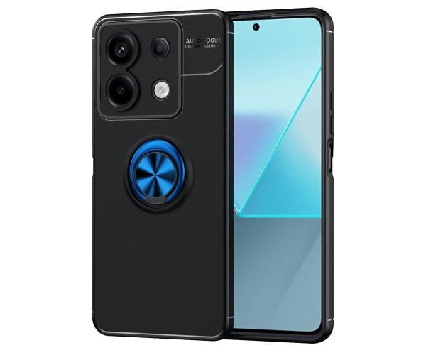 Чехол Auto Focus 360 Rotating Ring для Xiaomi Redmi Note 13 5G Черно-синий