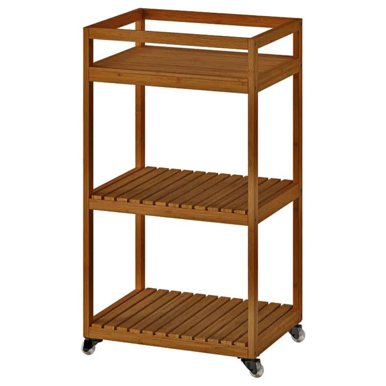 Этажерка для ванной из дерева на колесиках Андоли Охра (АБТ-002404)