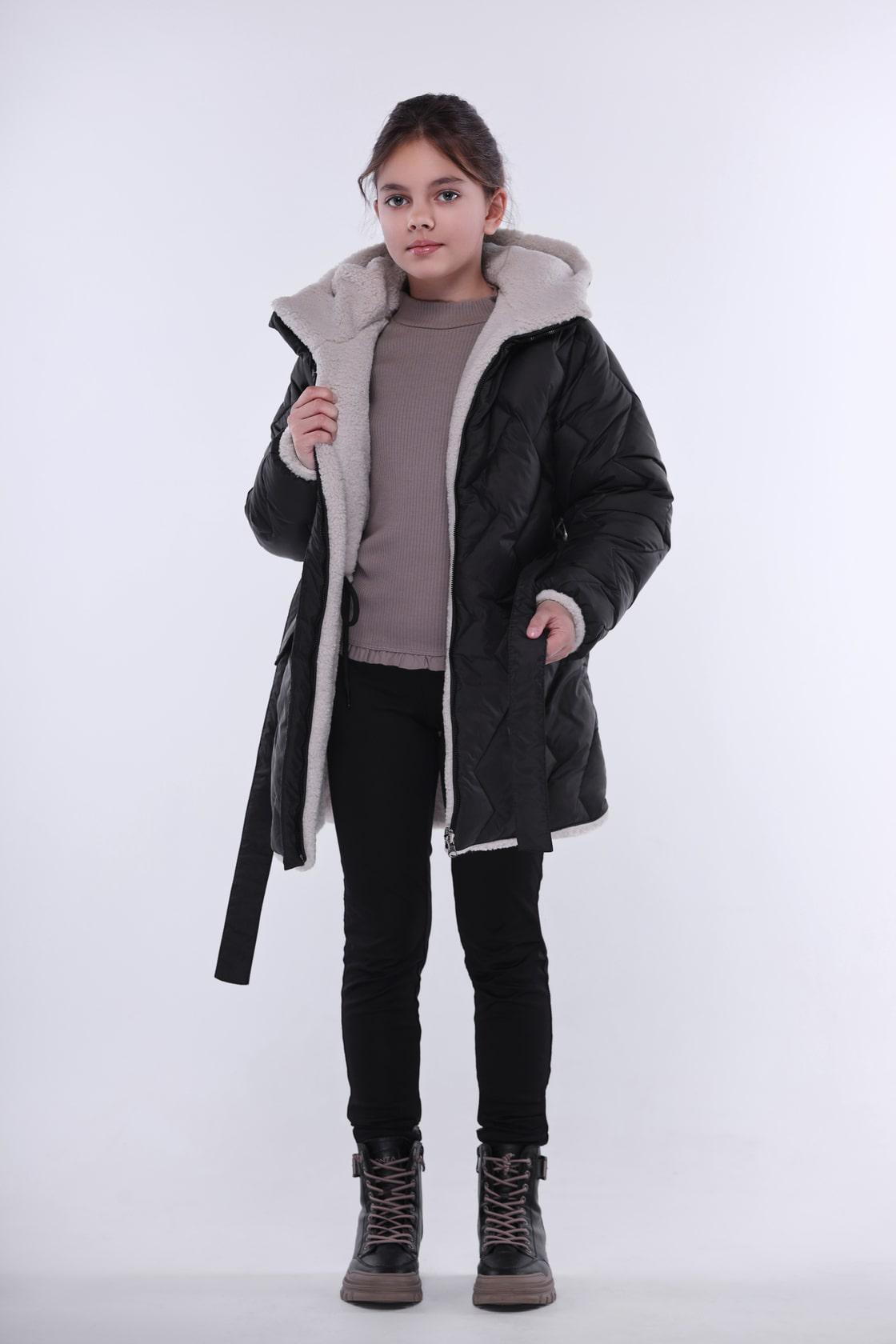 Куртка детская Cvetkov Амелия с капюшоном 140 см Черный (2000000218250)