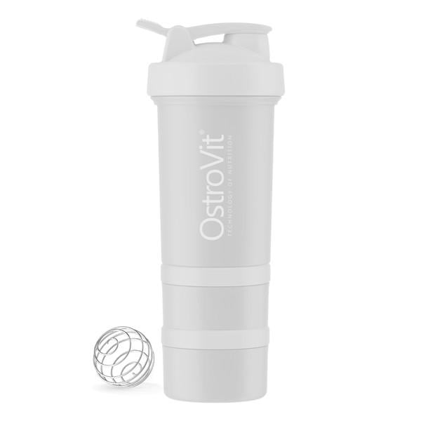 Шейкер OstroVit Shaker Premium 450 мл с двумя контейнерами Серый