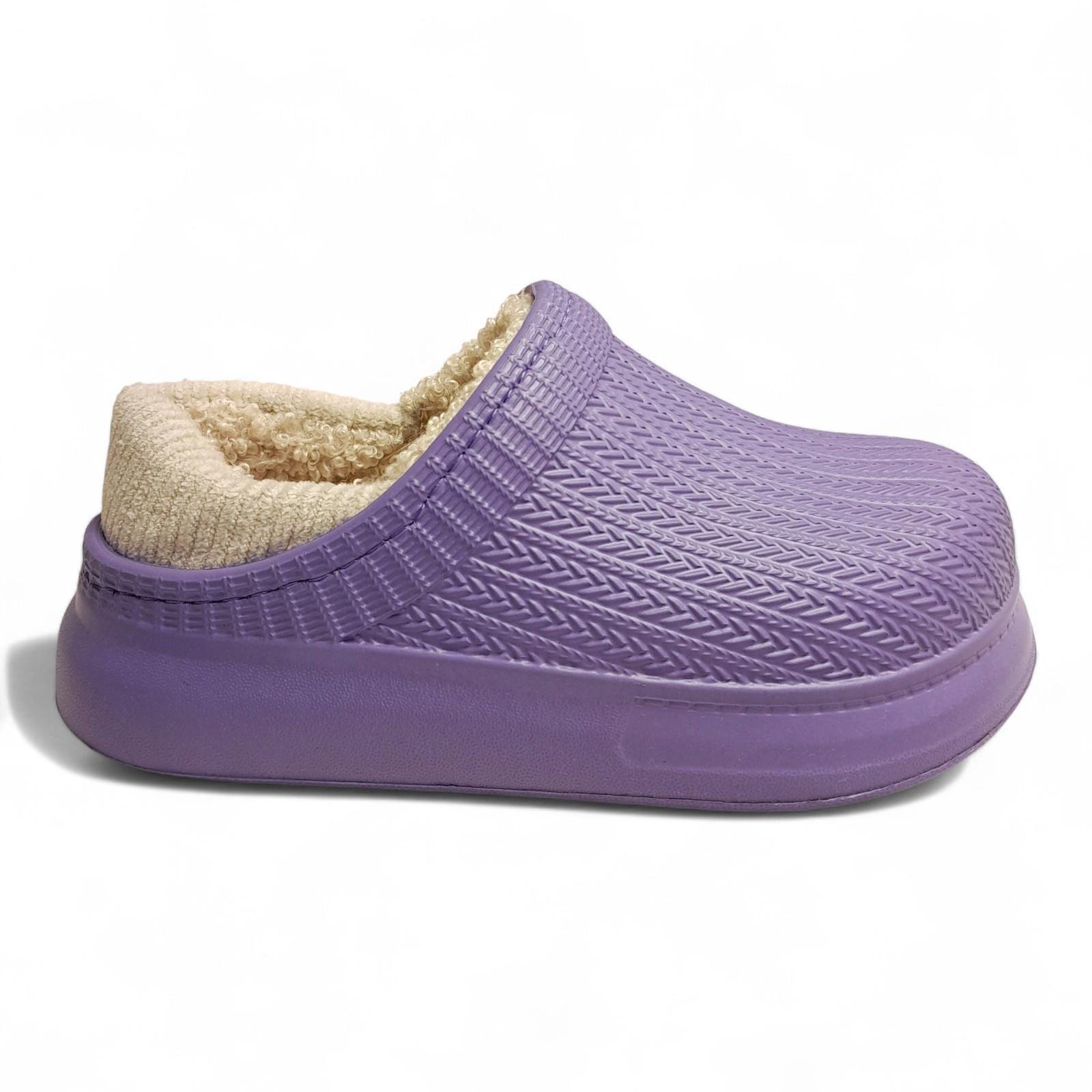 Сабо детские утепленные Dago с задним бортиком р. 31/32 20 см Лавандовый (2769607056) - фото 2