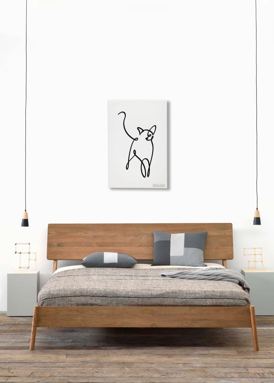 Картина інтер'єрна абстрактна Manific Decor Wall Art Kitten Кошеня 40х60 см Чорний (1.012.4060) - фото 4