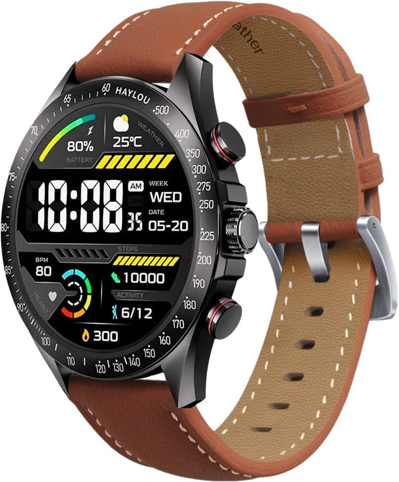 Ремешок кожаный Folsa для Haylou Solar Pro LS18 Brown (40837-30)