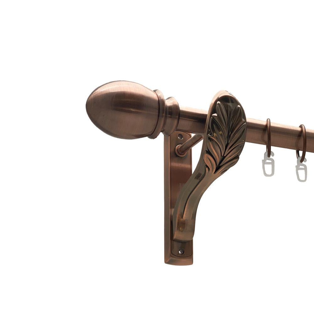 Карниз металлический Orvit Белуно однорядный ретро/гладкая труба/кольцо металлическое Медь 25 мм 140 см (00-00016274)