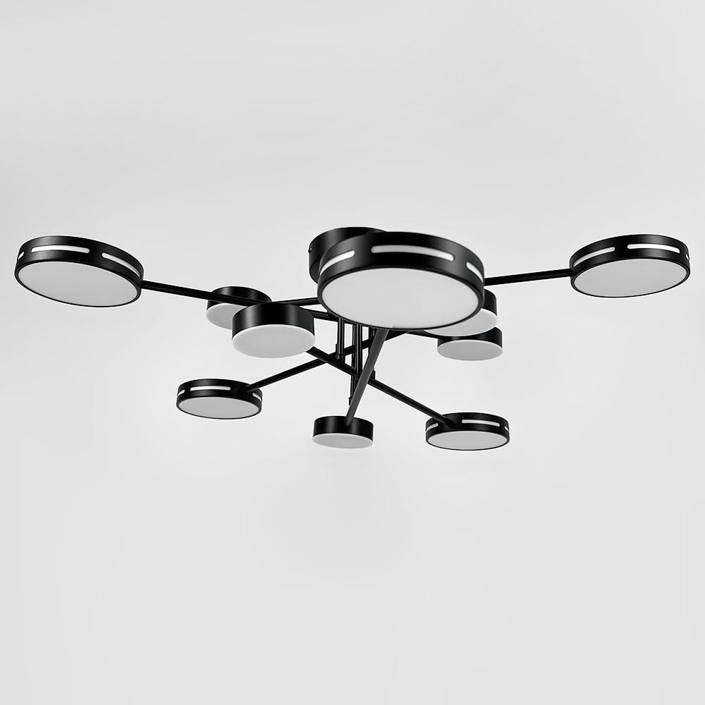 Люстра стельова на 5/5 світлових кругів Ø 90 см Чорний (77031/5/5 BK)