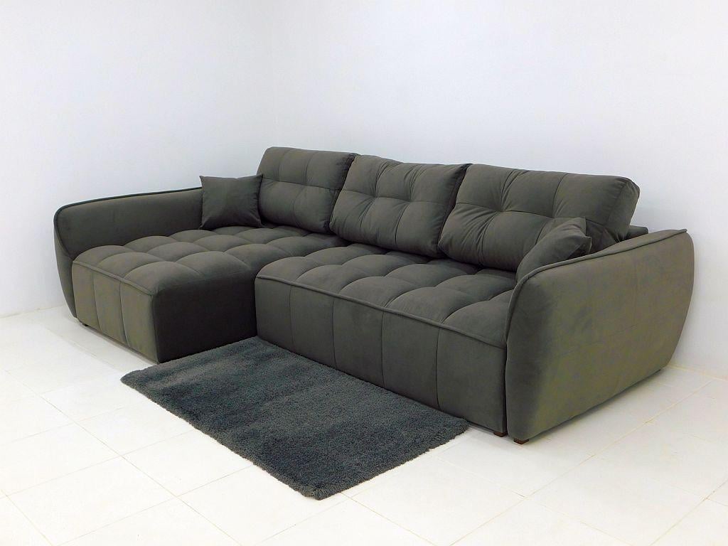 Диван раскладной угловой в гостиную/спальню Вуди Конти с длинной боковиной дерево/ламинированная ДСП/ткань Темно-серый Диван раскладной угловой в гостиную/спальню Вуди Конти с длинной боковиной дерево/ламинированная ДСП/ткань Темно-серый