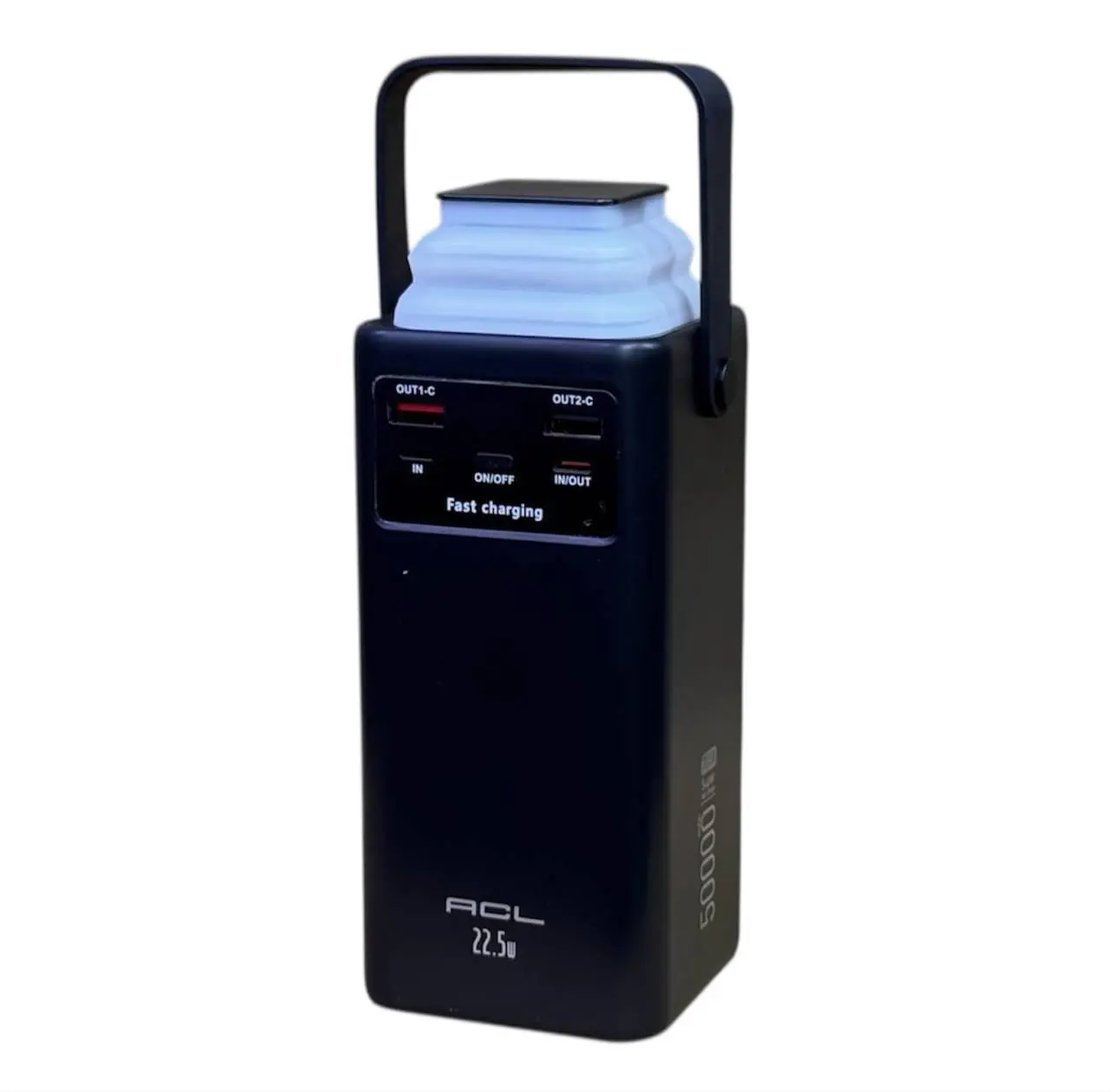 Повербанк ACL PW-113 50000 mAh 22,5W швидка зарядка вбудовані кабелі LED-ліхтарик Чорний (641541011) Повербанк ACL PW-113 50000 mAh 22,5W швидка зарядка вбудовані кабелі LED-ліхтарик Чорний (641541011)