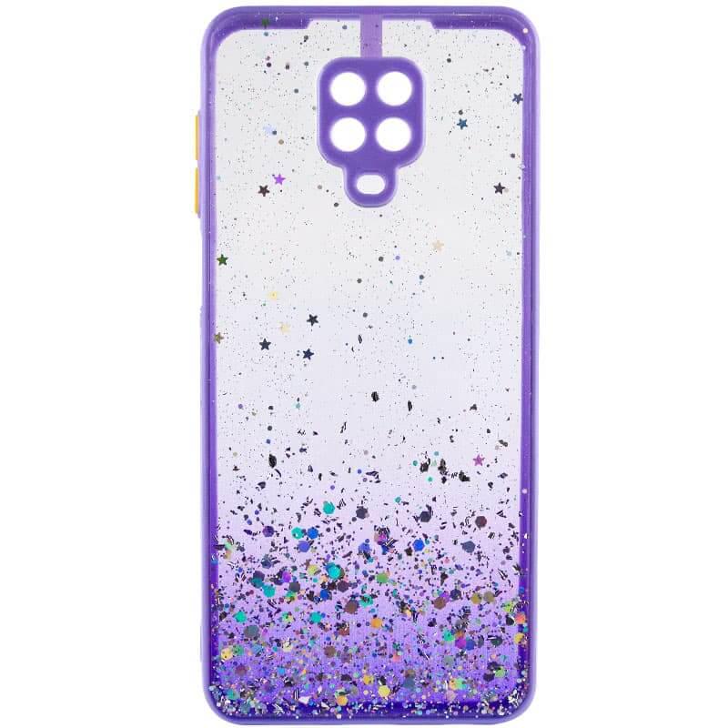 TPU чехол Spangle star с защитой камеры для Xiaomi Redmi Note 9s / Note 9 Pro / Note 9 Pro Max Сиреневый