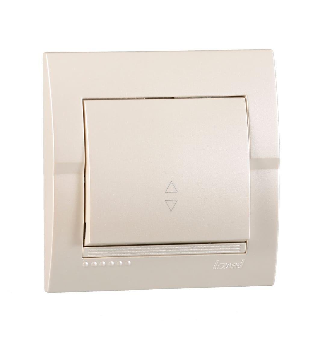 Выключатель одноклавишный проходной Lezard Deriy Жемчужно-белый (00000012304)