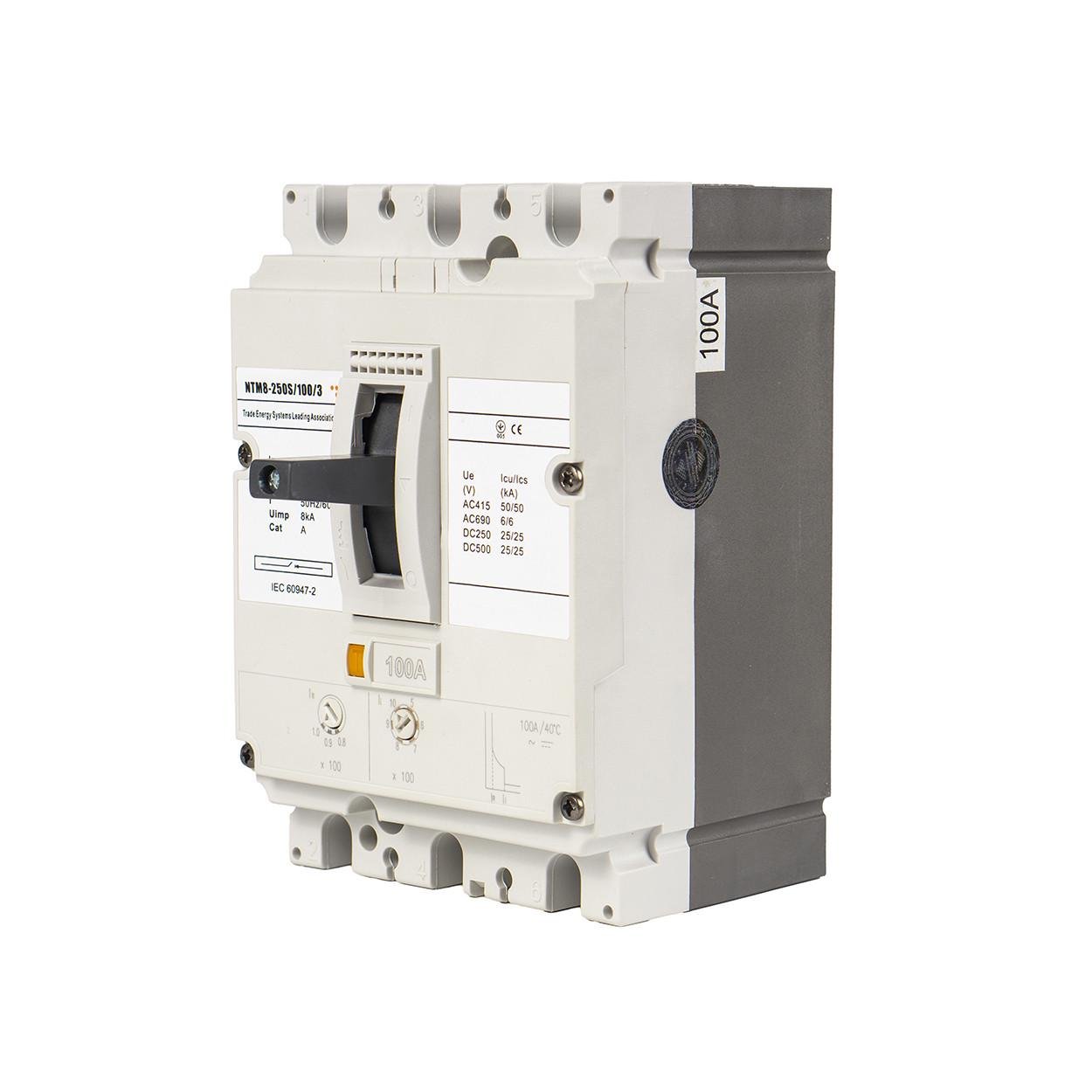 Шкафный автоматический выключатель размыкатель напряжения TESLA NTM8 250 100 3р 100A (28) - фото 2