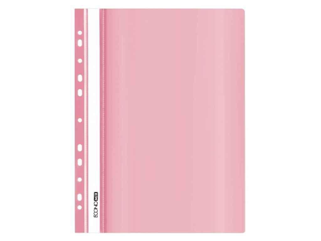 Папка-скоросшиватель Economix А4 с перфорацией фактура глянец пастельный Розовый (E31510-89)