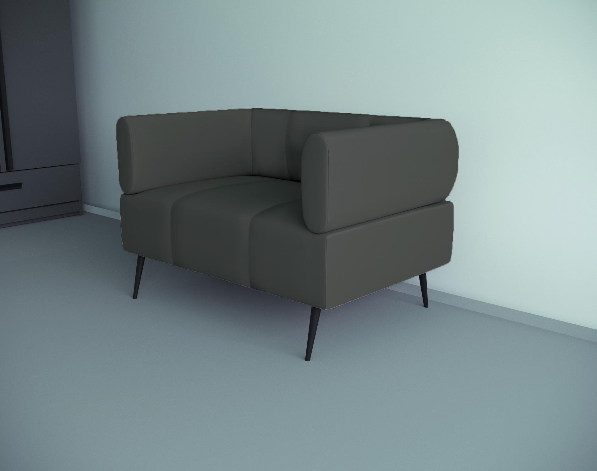 Крісло офісне ТОБІ ШО Бенно-1 з підлокітниками та конусною ногою шкірзам 1000х720х750 мм Сірий (2233) - фото 2