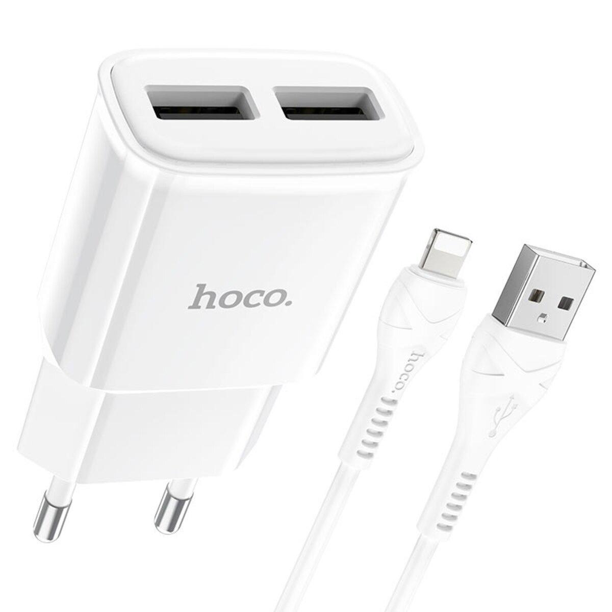 Зарядний пристрій Hoco C88A Star round dual port USB to Lightning cable 12W 2,4A White (6931474749512) Зарядний пристрій Hoco C88A Star round dual port USB to Lightning cable 12W 2,4A White (6931474749512)