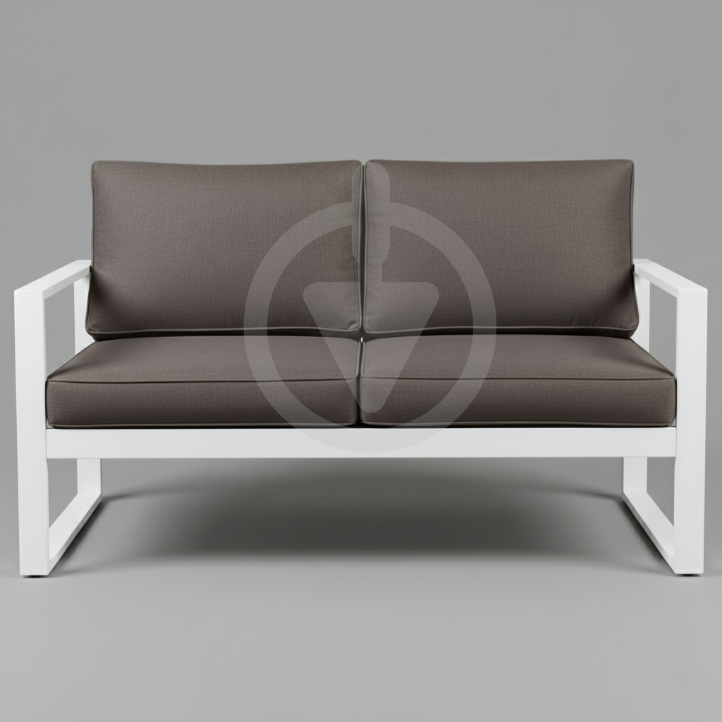 Диван металевий AVVS tech Бостон вуличний лофт з підлокітниками оксфорд 160 см Коричневий/Білий (30067114) - фото 2