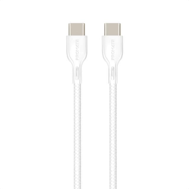 Кабель Promate PowerBeam-CC USB Type-C/USB Type-C 60W PD 1,2 м White