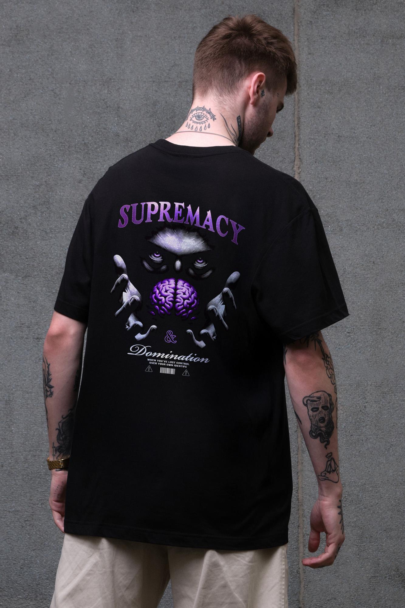 Футболка мужская Without с принтом Supermacy оверсайз S/M Black (S8049514)