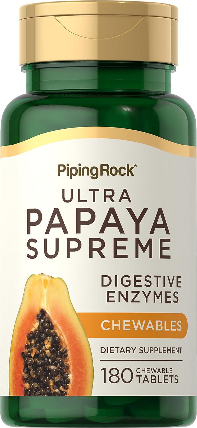 Добавка Папайя Piping Rock Ultra Papaya Enzyme Supreme для пищеварения 180 chewable tablets