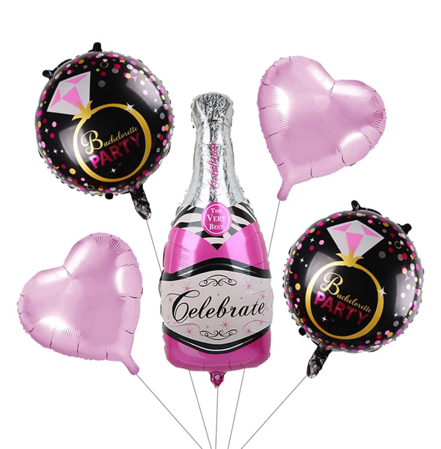 Набор воздушных шаров фольгированных Шампанское 5 шт. (2994425997)