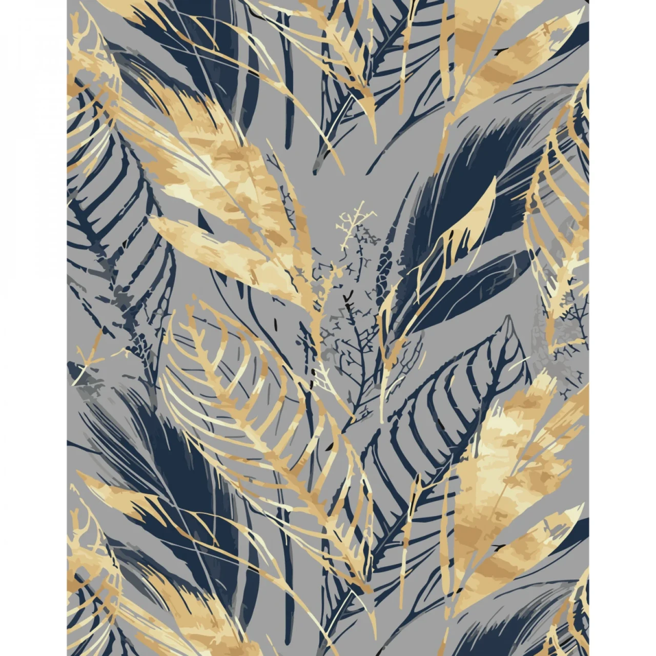 Картина по номерам Strateg Серо-золотой принт с лаком и уровнем 40х50 см (SY6784)