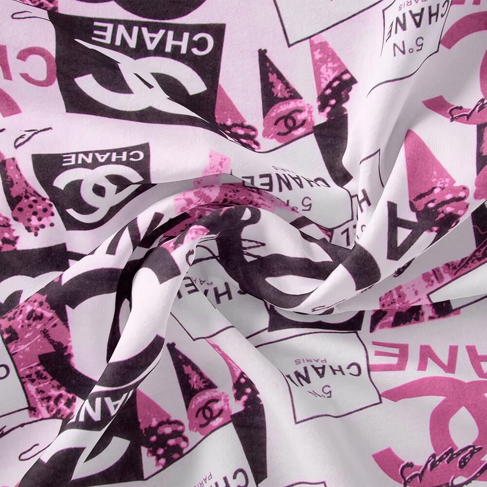 Ткань плательная вискоза штапель Бренд Chanel 115 гр/м2 Фрез (18218)