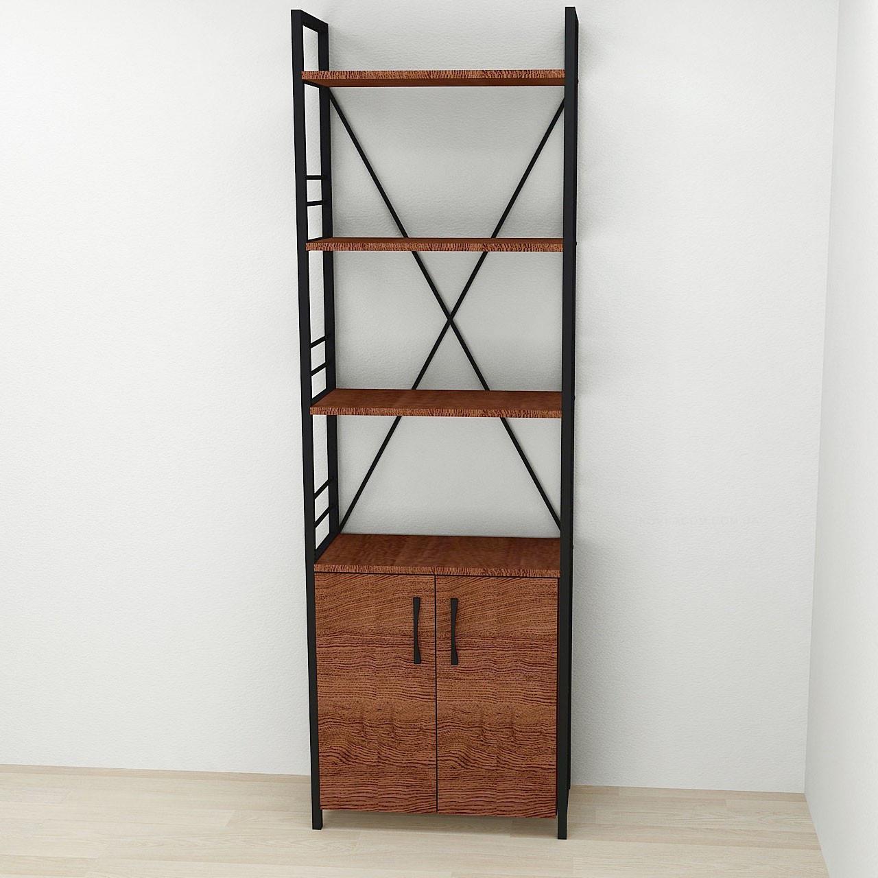 Этажерка Ferrum-decor Конект 4/60 с тумбой ДСП 179x60x28 см Черный/Венге (FRD-105540)