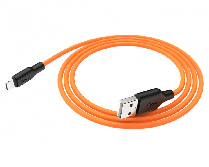 Кабель Hoco Type-C USB Silicone X21 Plus 1 м 3A Orange/Black