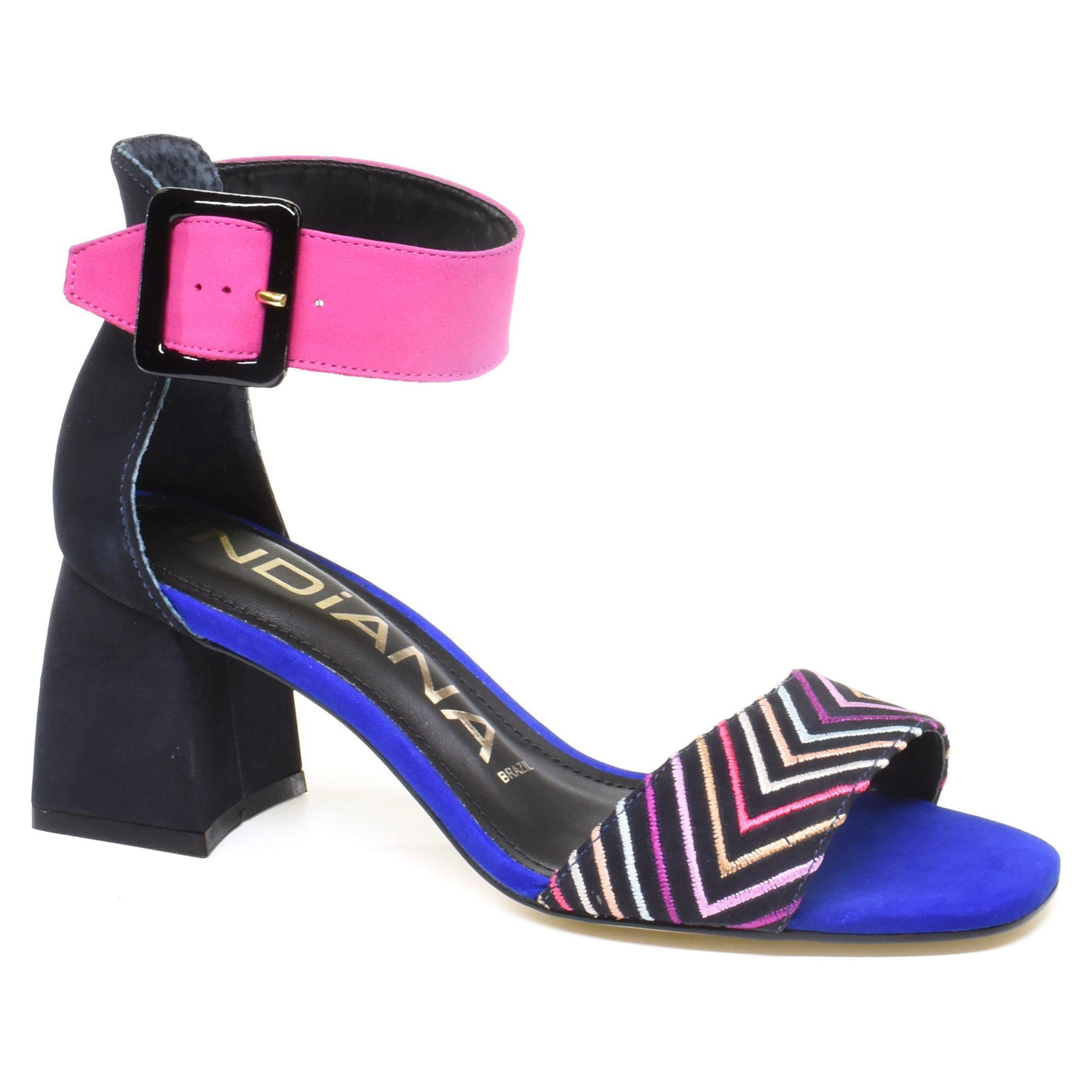 Босоножки женские летние Indiana р. 39 Синий/Малиновый/Черный (069603-39)