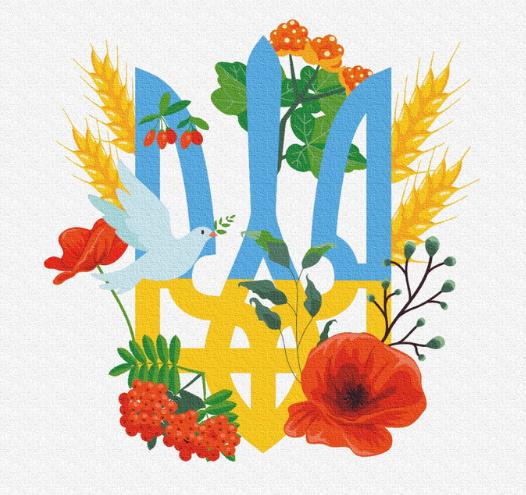 Картина по номерам Brushme Патріотична Герб України Гумінська Діана 40х50 см в термопакеті (BS53086)