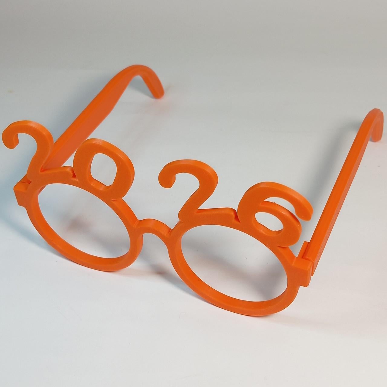 Очки праздничные 2026 New Year Glasses 20 см 3D-печать