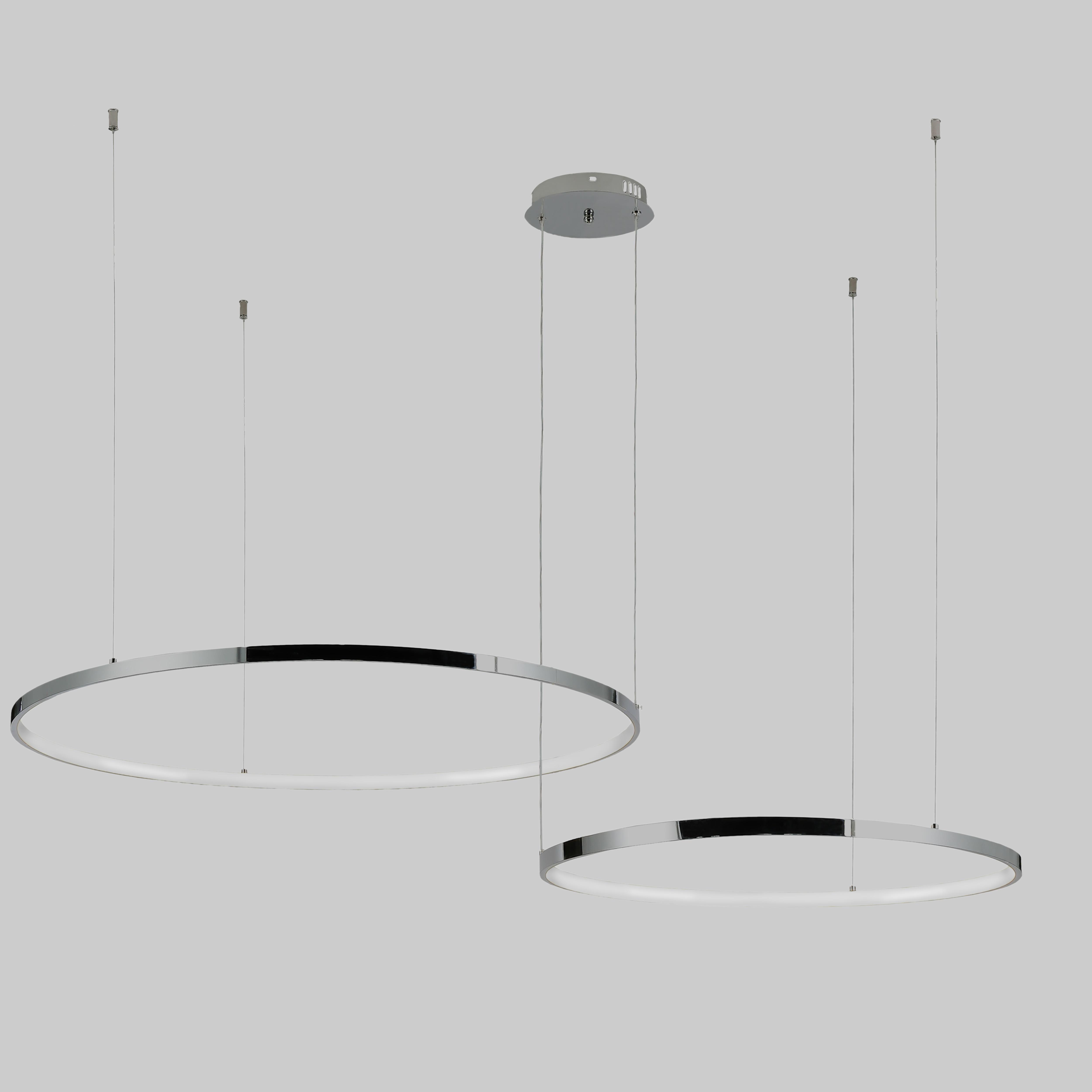 Люстра кольцевая Circle 130W 80/100 см Серебряный/Хром (52-9832-2B CHROME)