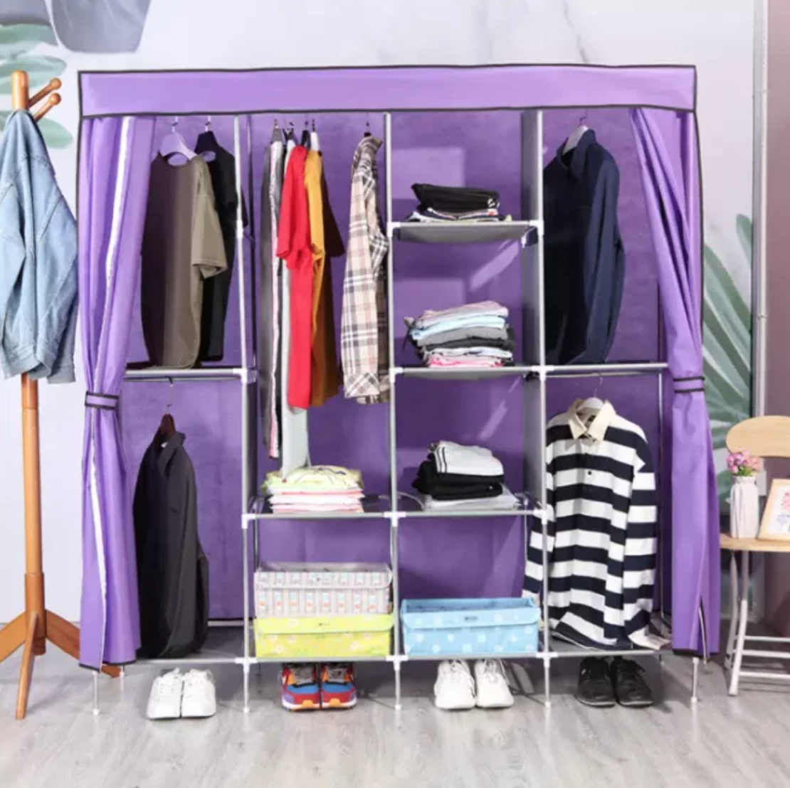 Тканный шкаф складной на 4 секции 165х45х172 см (2574795534) - фото 3 Тканный шкаф складной на 4 секции 165х45х172 см (2574795534) - фото 3