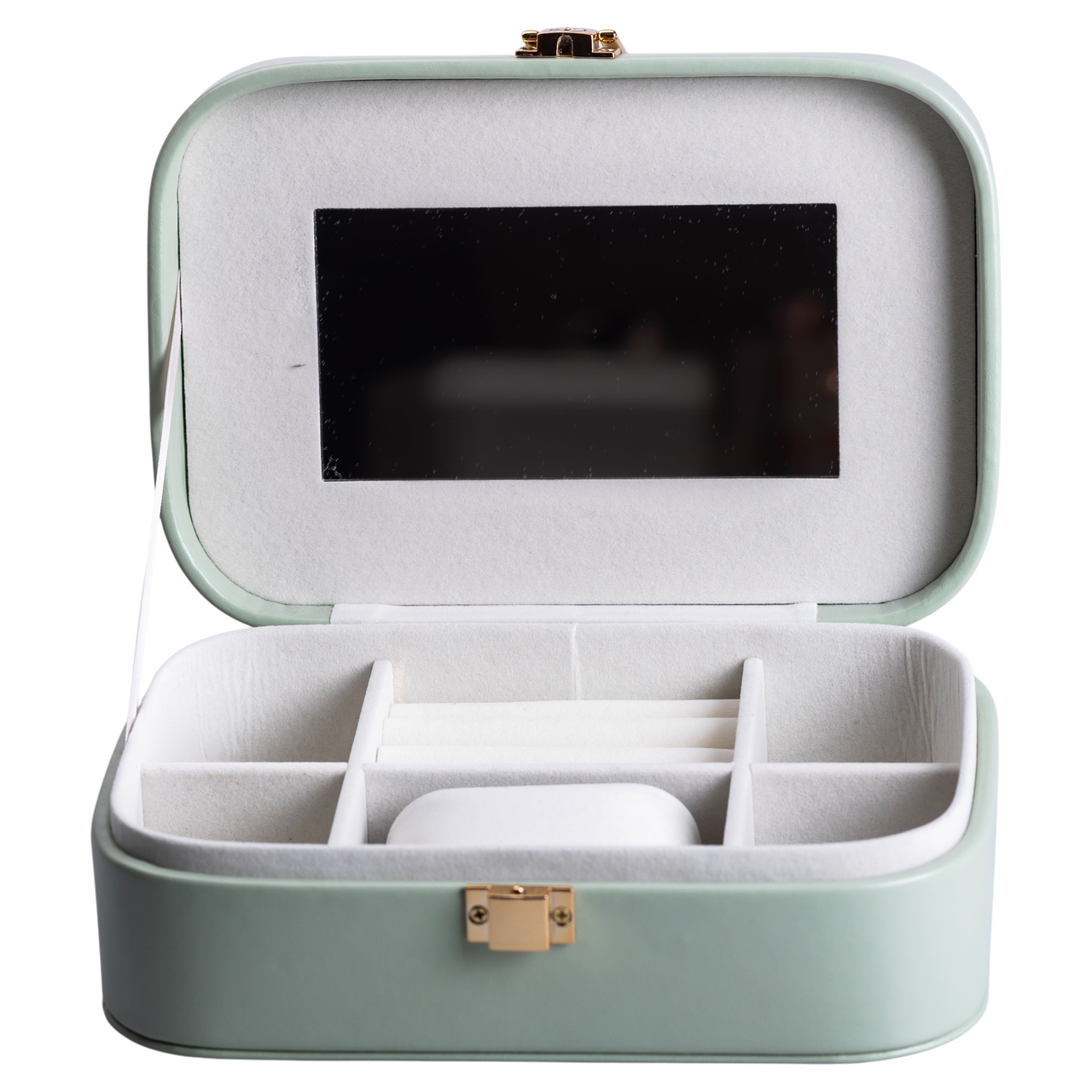 Шкатулка для украшений из эко кожи с зеркалом для ювелирных изделий 20x14x7 см Зеленый (7239) Шкатулка для украшений из эко кожи с зеркалом для ювелирных изделий 20x14x7 см Зеленый (7239)