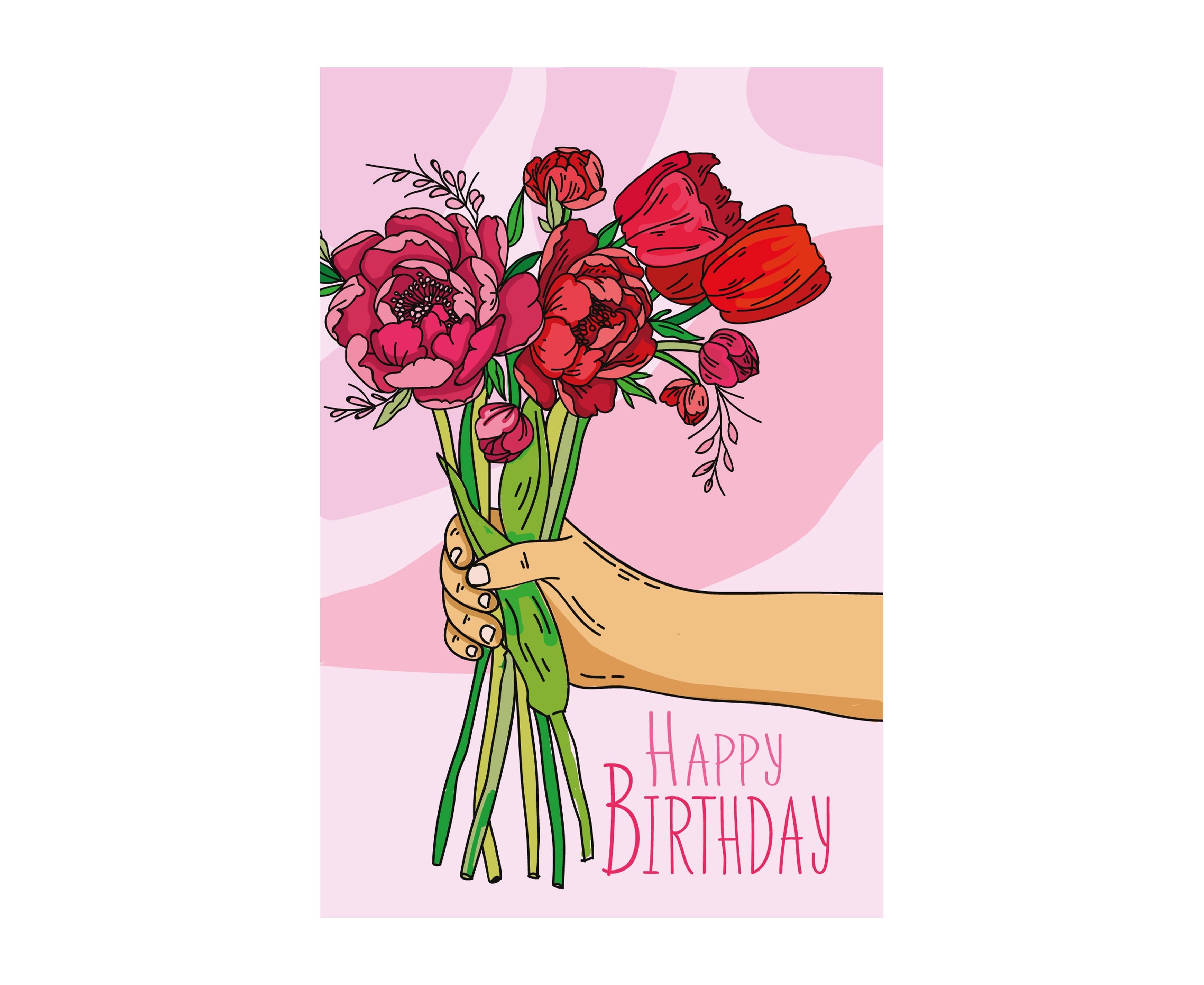 Открытка Papadesign Happy Birthday пионы (29008269)