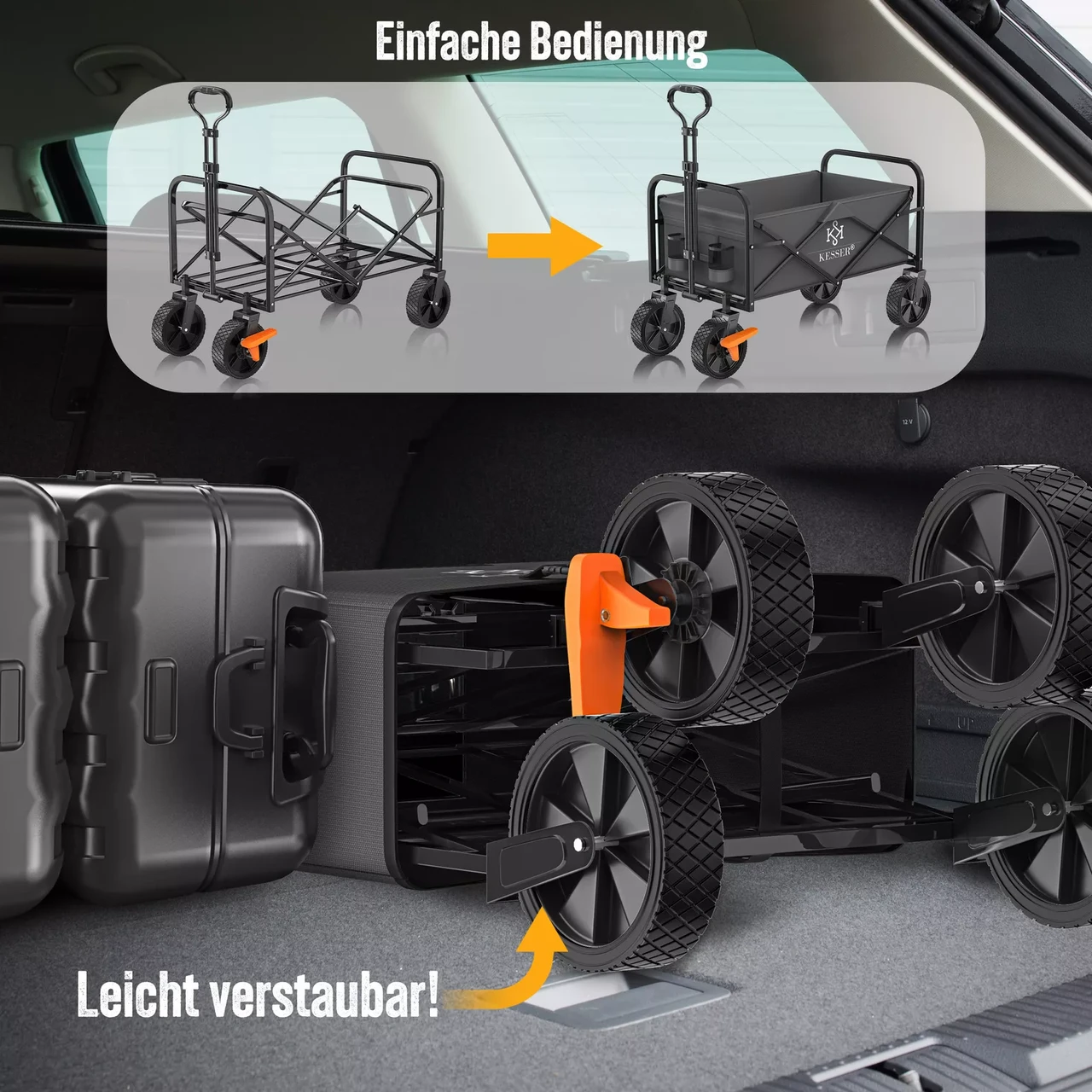 Тачка садово-строительная KESSER Oxford 600D 80 кг 90х52х102 см (4255598323062) - фото 8 Тачка садово-строительная KESSER Oxford 600D 80 кг 90х52х102 см (4255598323062) - фото 8