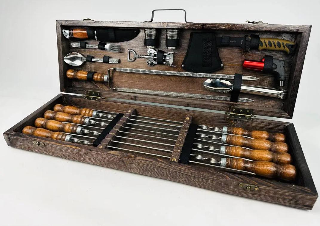 Набор шампуров в кейсе Гриль-2 (21-10-KS-7602) - фото 5 Набор шампуров в кейсе Гриль-2 (21-10-KS-7602) - фото 5