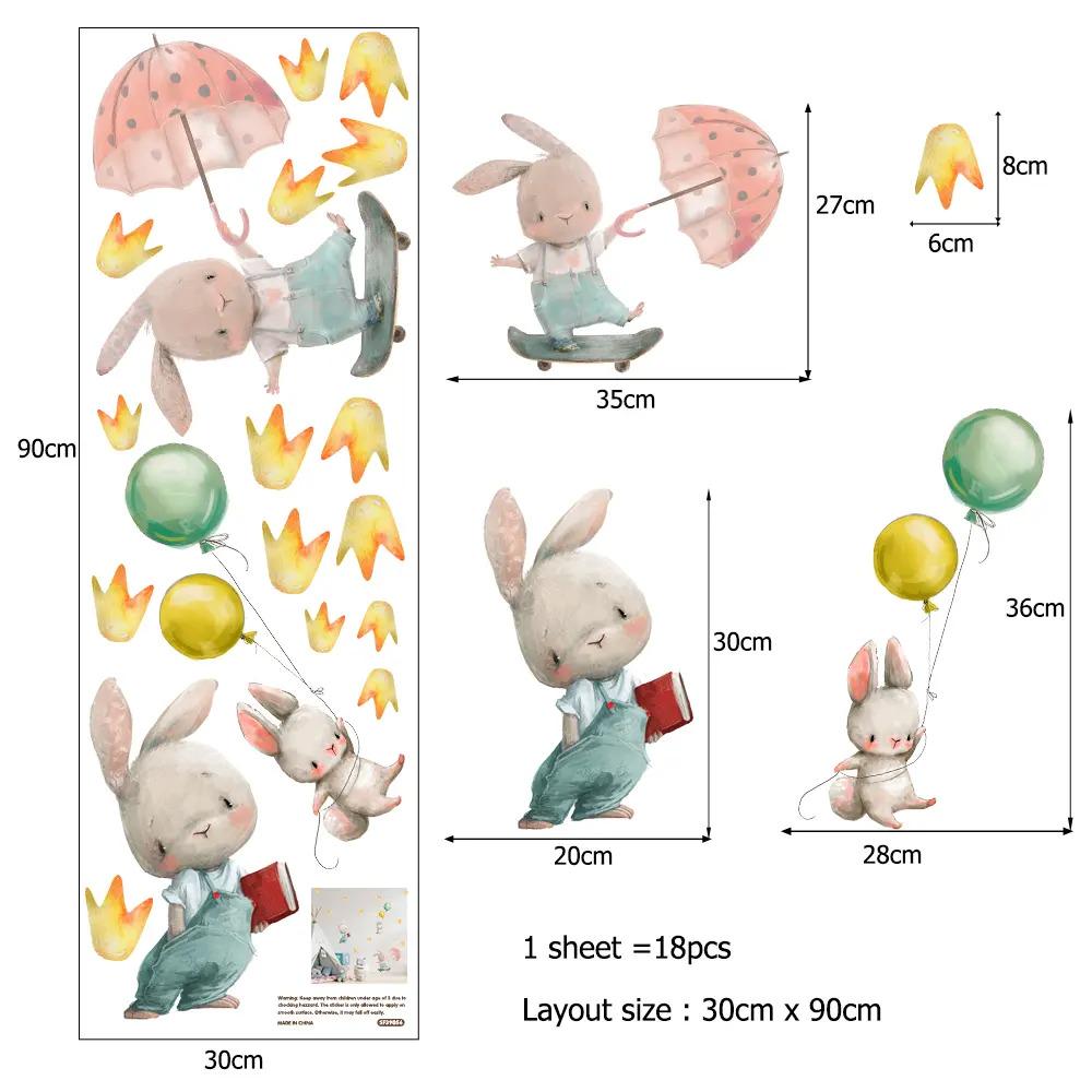 Наклейки вінілові Малята зайченя декоративні в дитячу кімнату 30х90 см - фото 5 Наклейки вінілові Малята зайченя декоративні в дитячу кімнату 30х90 см - фото 5