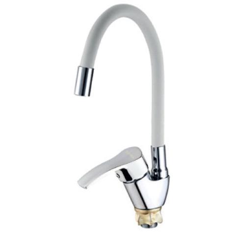 Смеситель для кухни MIXXUS Yub 4-279 MI6486 с гибким изливом Белый (235600)