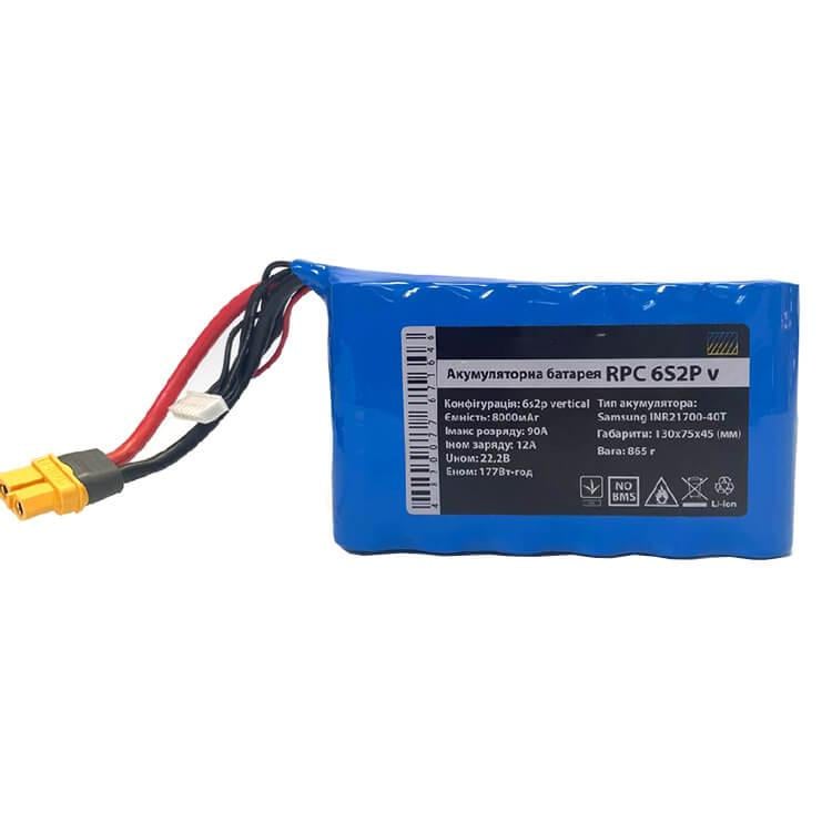 Акумулятор вертикальний BATKA dron Li-ion 6s2p Samsung 21700 8000 mah 80A-90A INR21700-40T SDI (ЦБ002174041)