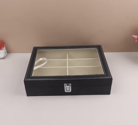 Скринька-органайзер для зберігання окулярів 8 відділень Чорний - фото 4