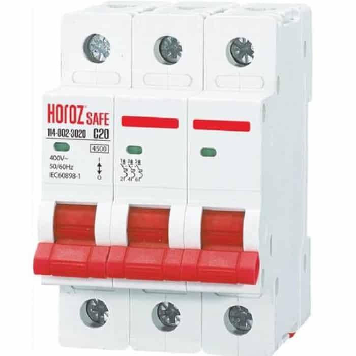 Вимикач автоматичний Horoz Electric SAFE 20А 3P С