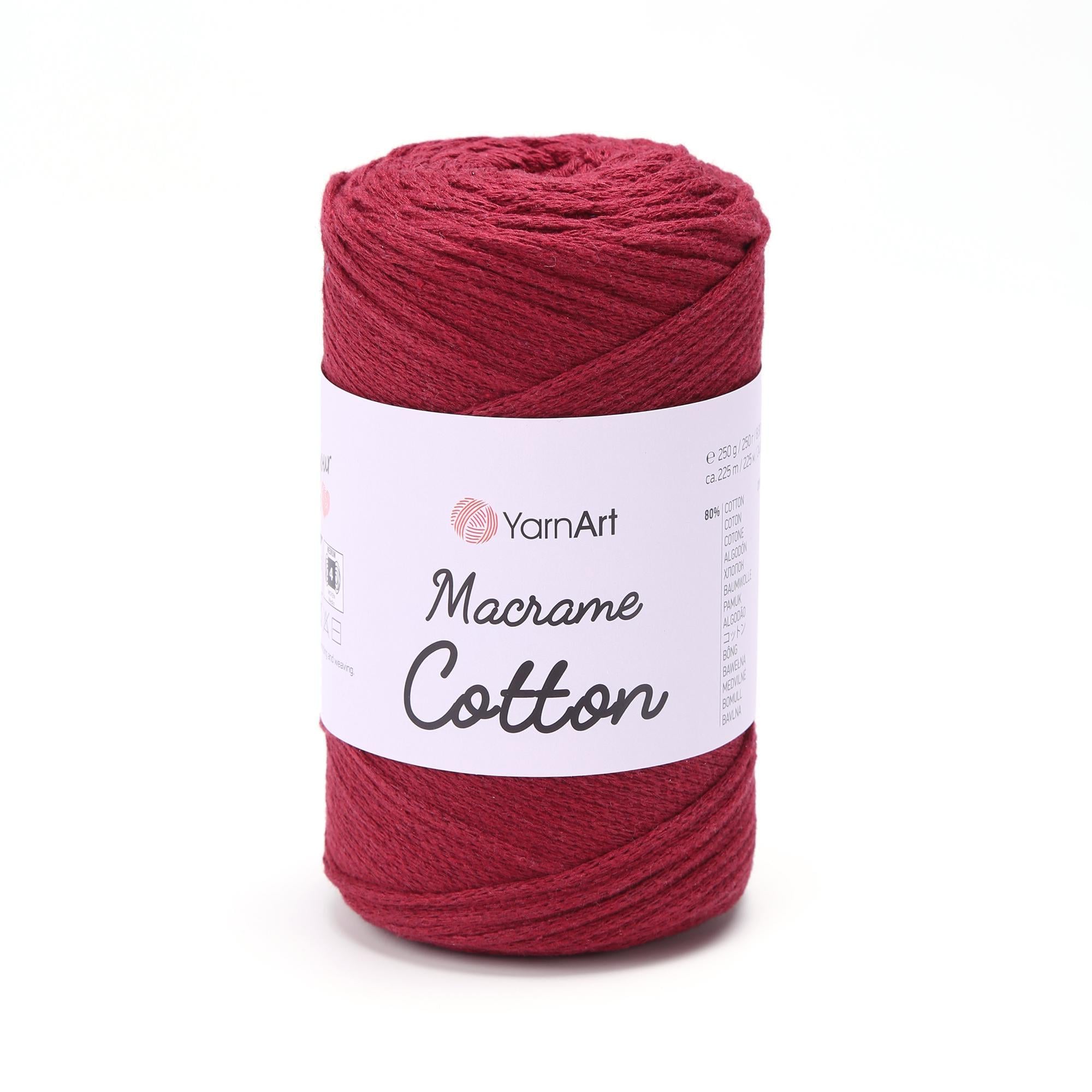 Шнур плетеный для макра Macrame Cotton 2 мм Бордо №781 (2296752750)