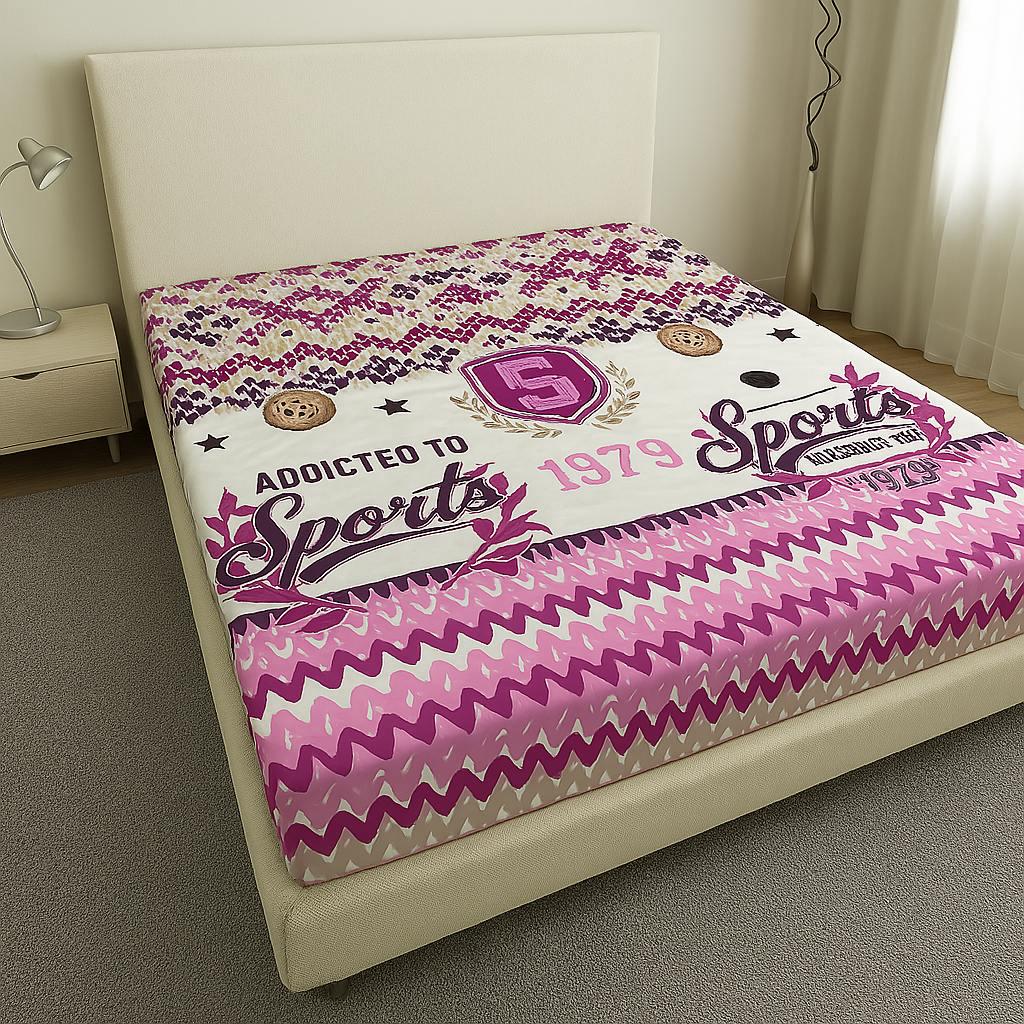 Простыня Addicted to Sports на резинке безь 90х200 см (G-2078pink/x90)