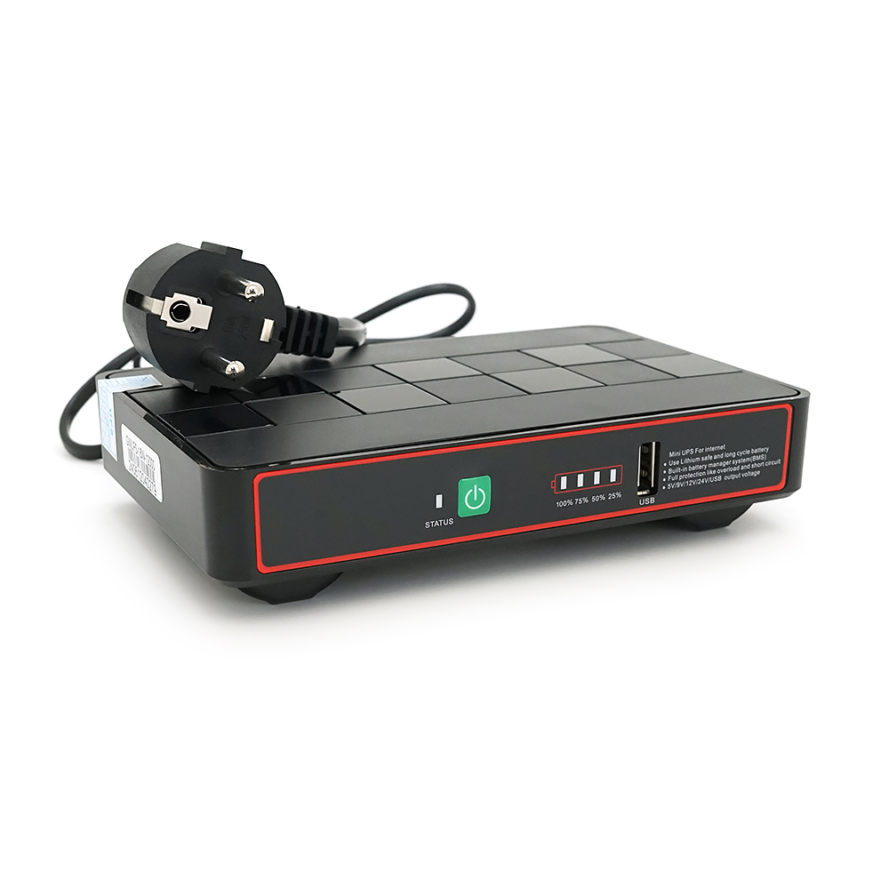 Источник бесперебойного питания Green Wave ECO418Pro-18W для роутеров коммутаторов PON POE 12000 mAh Черный (33597)