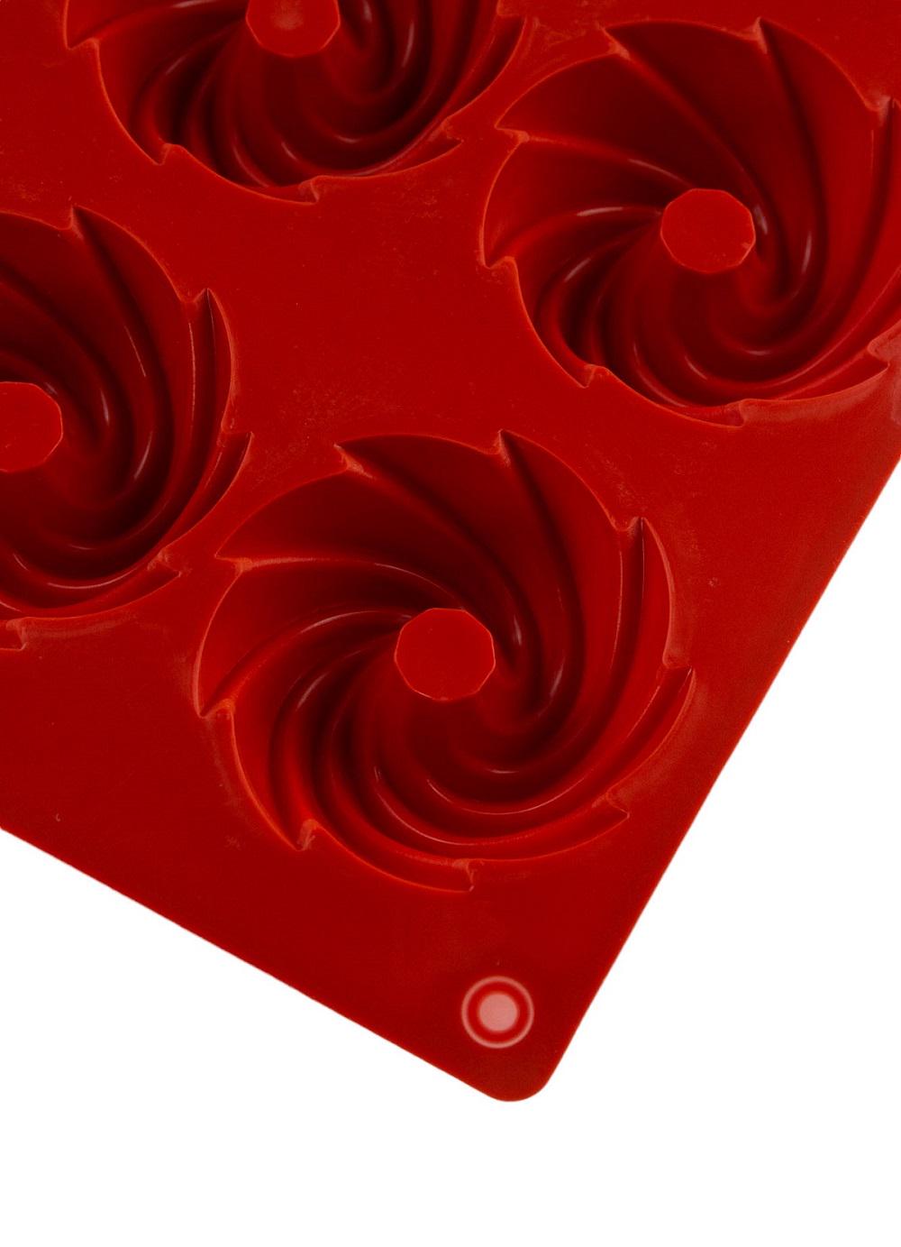 Форма силіконова One Chef для випічки Профі Бриз d 5,6 см h 2,5 см на 12 осередків Червоний - фото 3