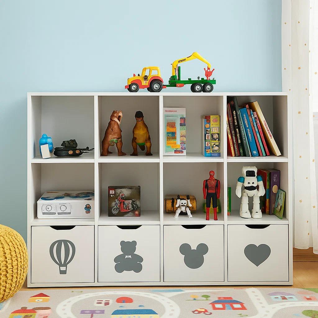 Стеллаж для детских игрушек и книг Gap ST12 5 на 12 ячеек White/Grey