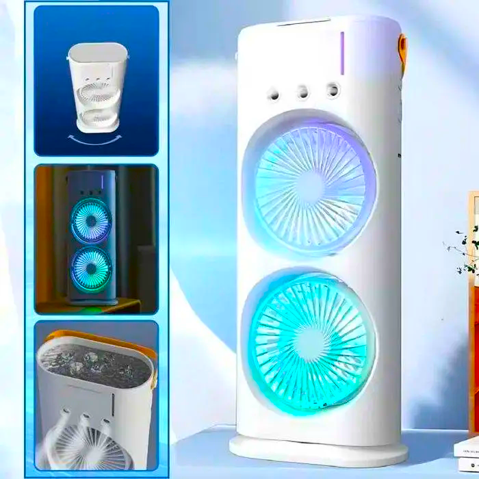 Вентилятор портативный Air Double-ended Spray Fan USB с распылителем LED (26389742) - фото 2 Вентилятор портативный Air Double-ended Spray Fan USB с распылителем LED (26389742) - фото 2