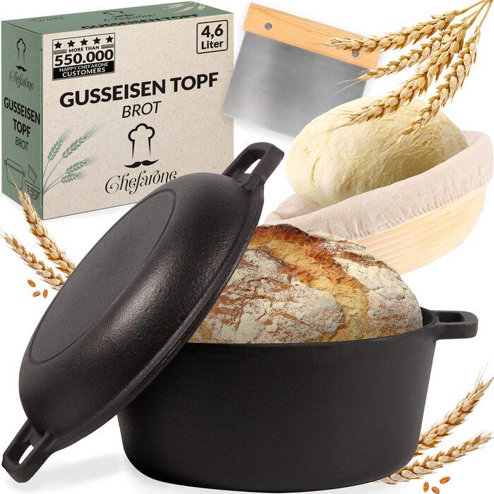 Жаровня чавунна Chefarone кругла з кришкою 4,7 л 26 см Чорний (2677816) Жаровня чавунна Chefarone кругла з кришкою 4,7 л 26 см Чорний (2677816)