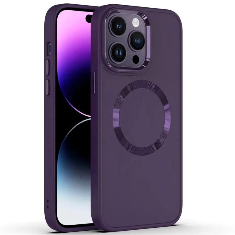 Протиударний TPU чохол Bonbon Metal Style with MagSafe для Apple iPhone 14 Pro (6.1") Фіолетовий / Dark Purple