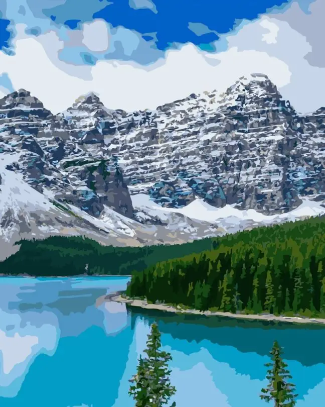 Картина по номерам Strateg Голубое горное озеро 40x50 см (SR-B-GS476)